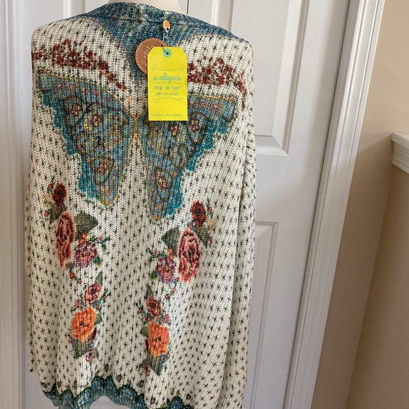 NWT Farm Rio gorgeous embroidered sweater Large P - Picture 4 of 8